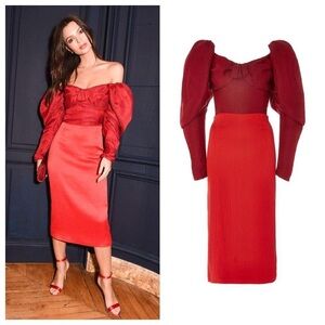 Elegant Red Off-Shoulder Dress